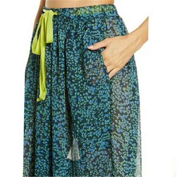 New FREE PEOPLE Sleepin' In pajama Swim
Pants 
Size XS Blue Green New - Picture 3 of 4